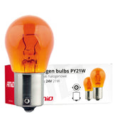 PY21W-halogeenipolttimo 24 V 21 W, meripihkanvärinen, BAU15S-kannalla