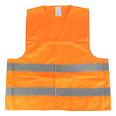 Orange refleksvest i størrelse XL med refleksbånd