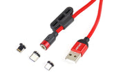 Magneettinen USB-kaapeli Lightning-, USB-C- ja micro-USB-liittimillä