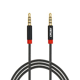 Musta AUX-kaapeli mini-jack-liittimellä, 100 cm