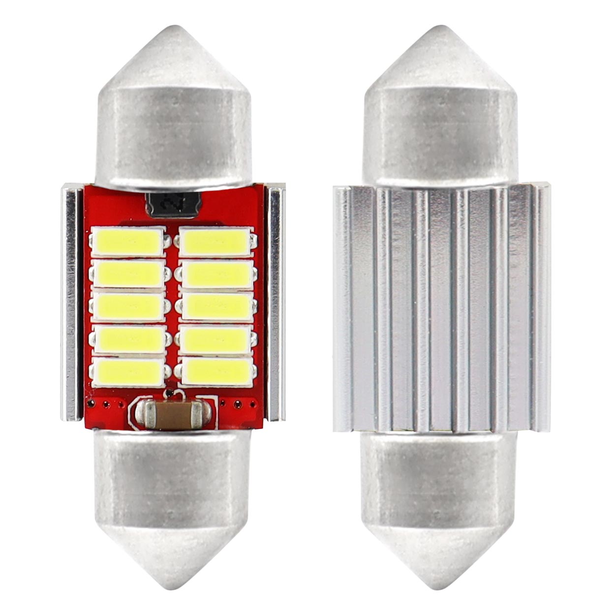 31 mm LED-soffittipolttimo, jossa on 10 SMD-LEDiä