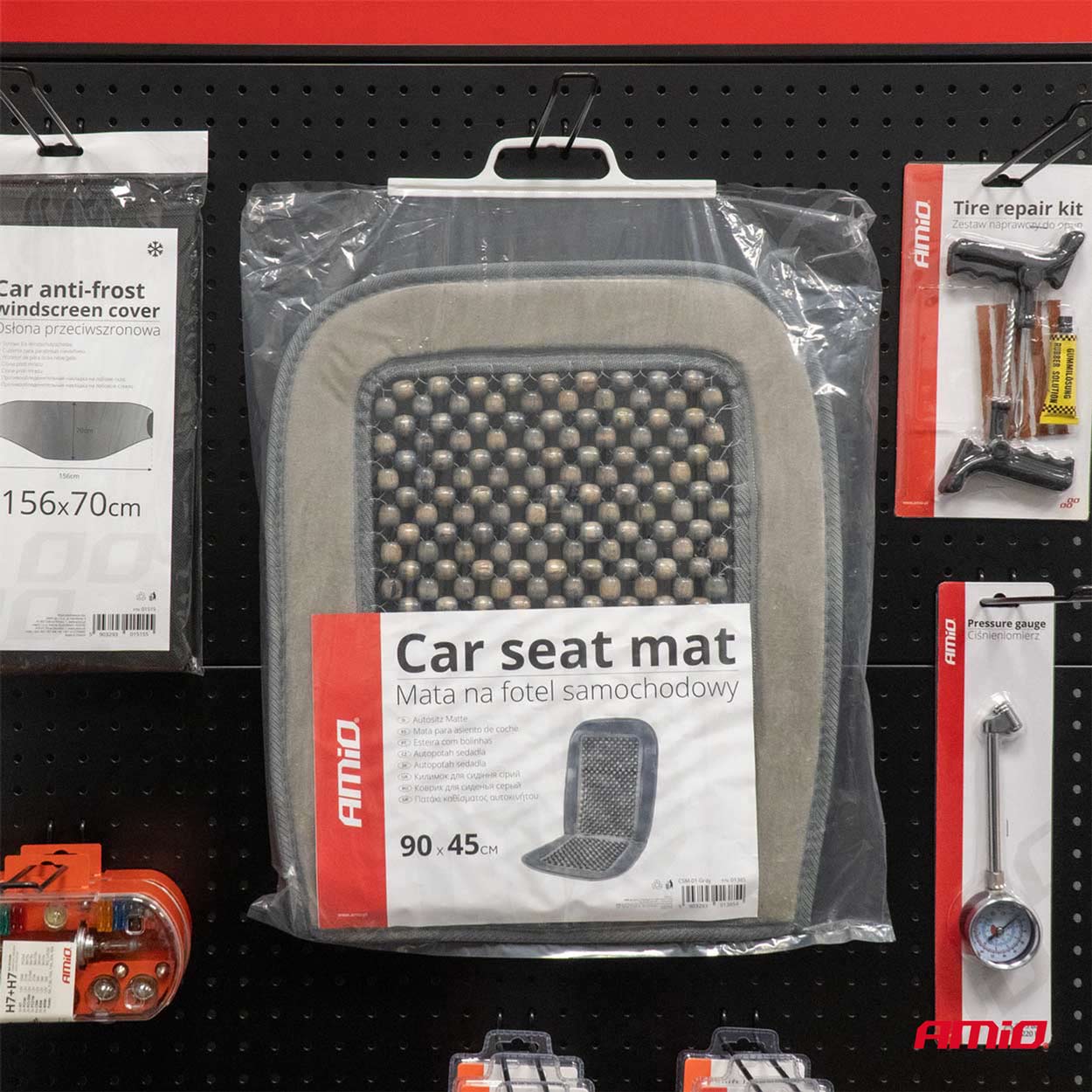 Sædemåtte med træperler til bil med sideairbags