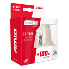 H1-halogeenilamput 12V 55W LumiTec Silver