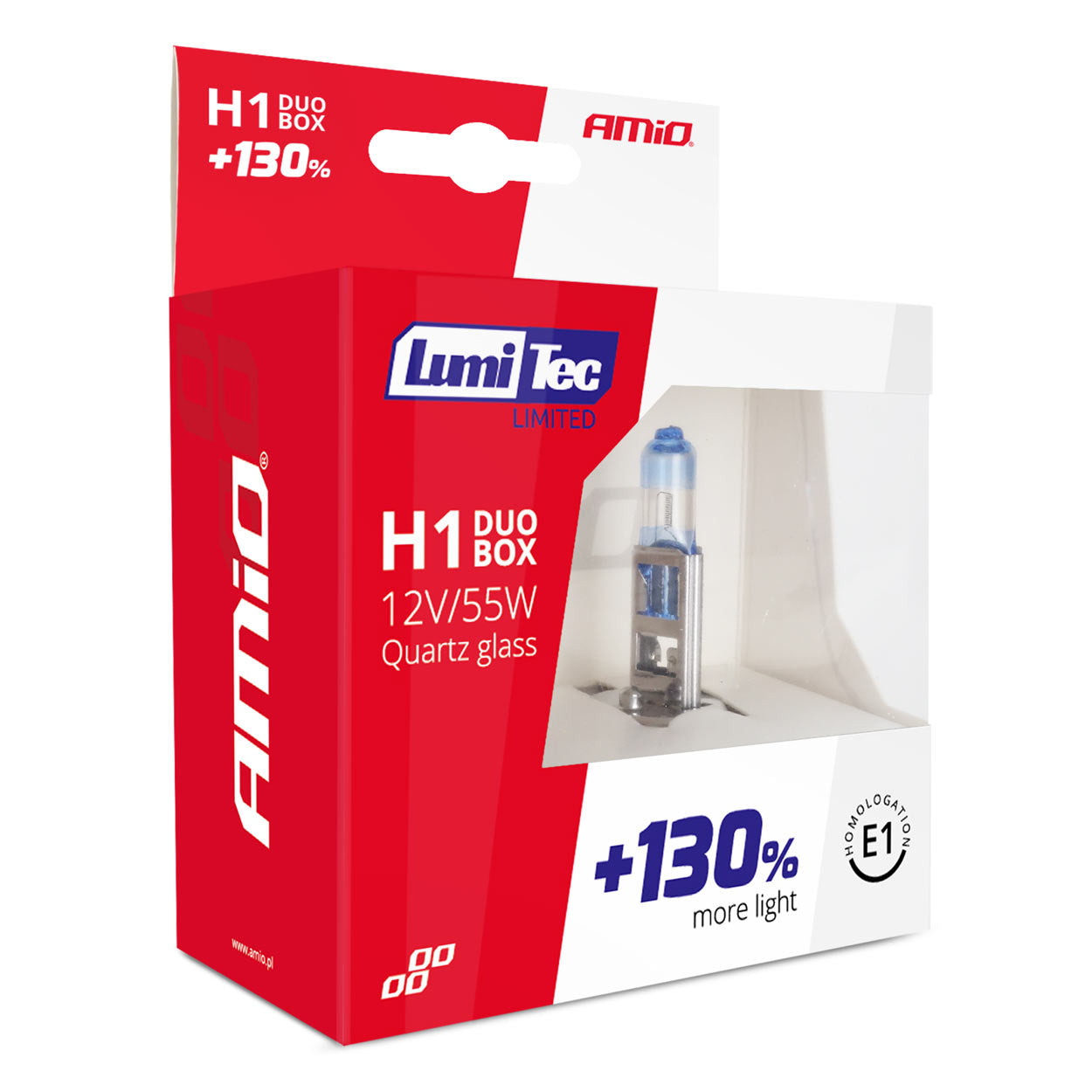 Pakkaus sisältää 2 LumiTec Limited H1 -halogeenipolttimoa