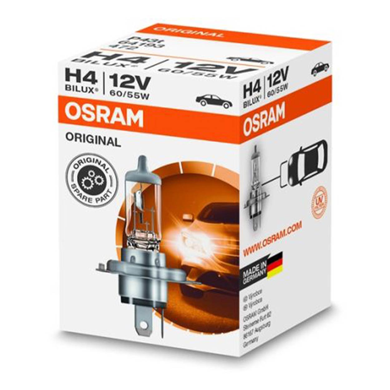Osram H4 -halogeenipolttimo 12V 60/55W P43t-kannalla