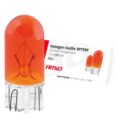 10 meripihkanväristä WY5W T10 -halogeenipolttimoa 5 W 12 V