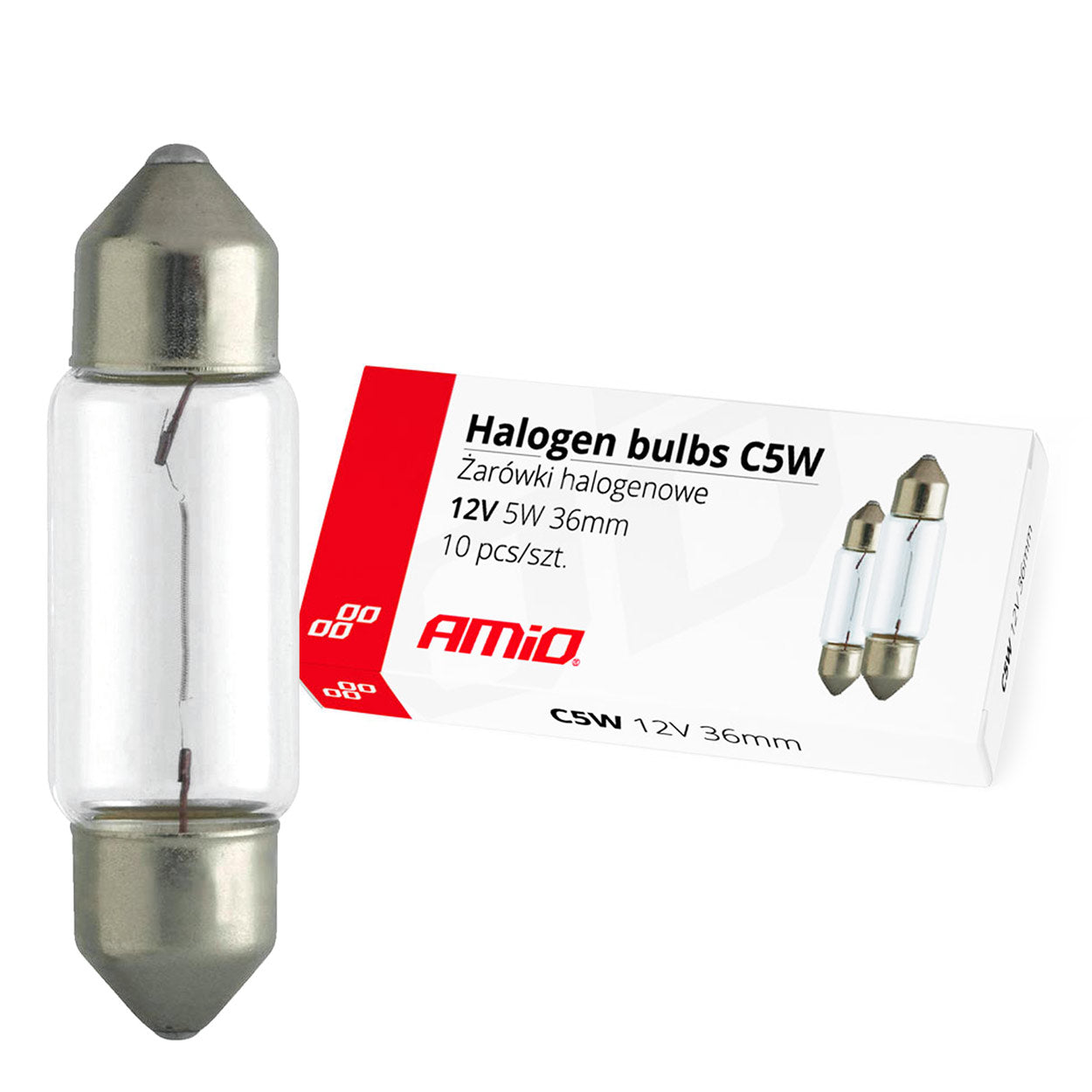 36 mm C5W -sukkulamallinen halogeenipolttimo SV8.5-kannalla
