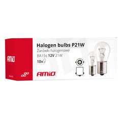 Pakkaus, jossa 10 kpl P21W-halogeenipolttimoa