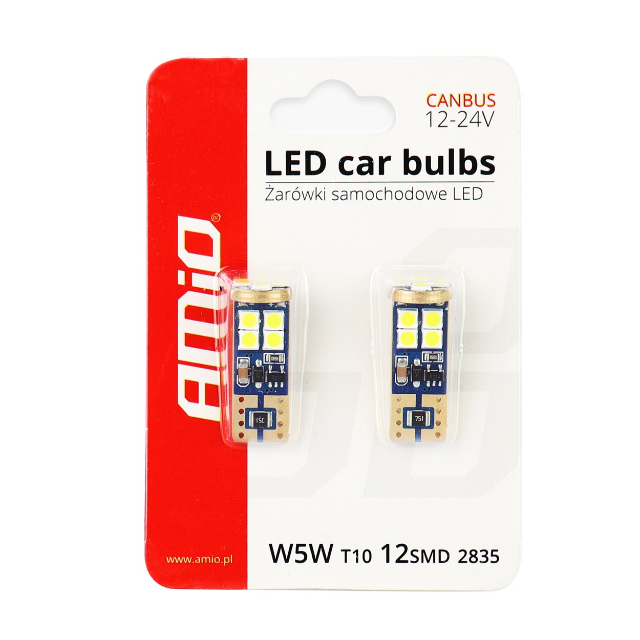 LED-polttimo T10e W5W kirkkaan valkoisella valolla