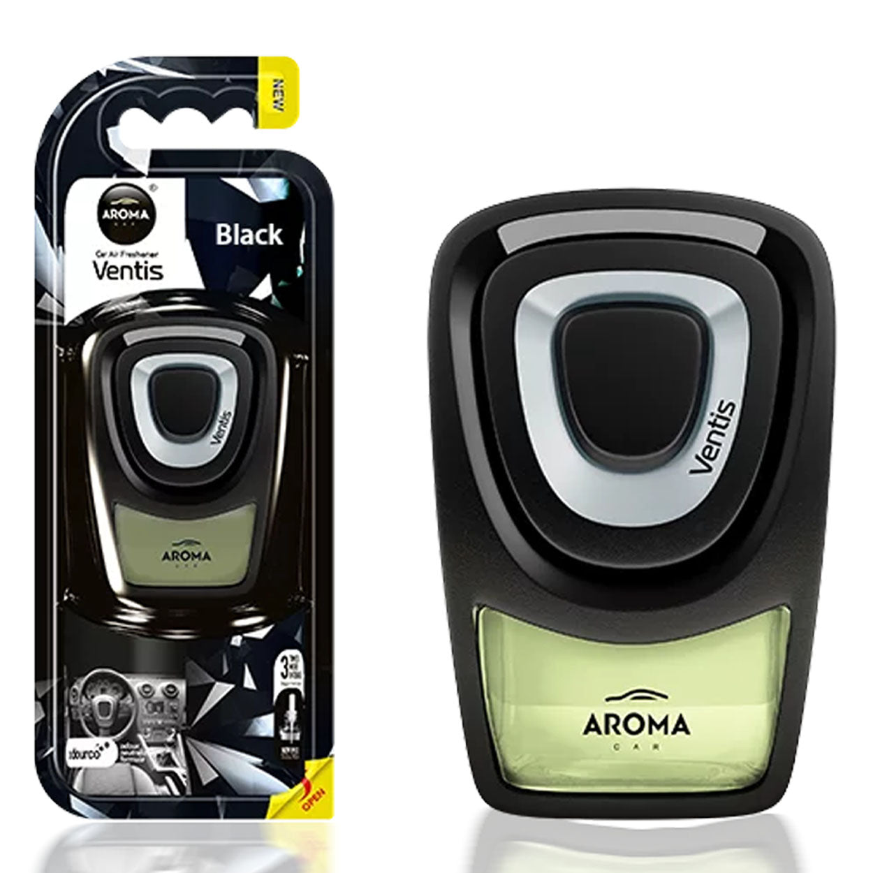 Aroma Car Ventis Black -ilmanraikastin auton ilmanvaihtoritilään