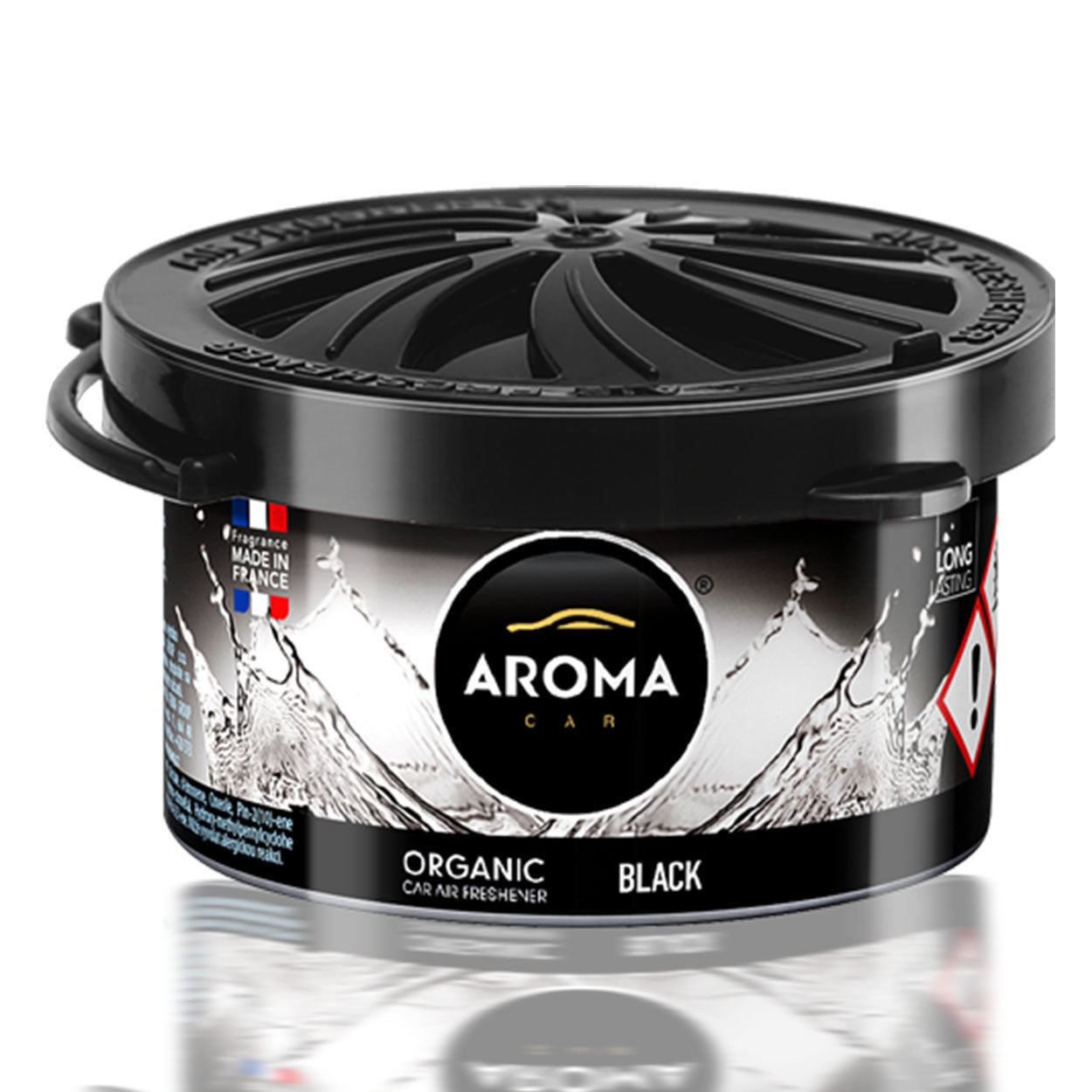 Aroma Organic Black -autotuoksu alumiinirasiassa