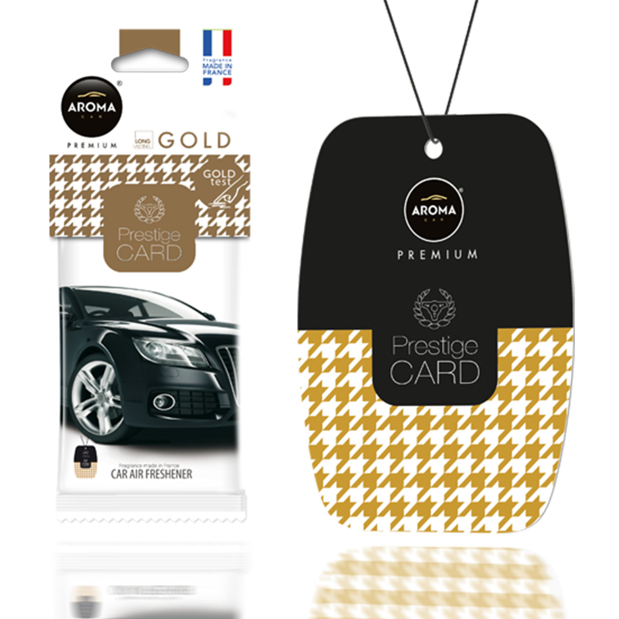 Aroma Prestige Card Gold -roikkuva auton ilmanraikastin