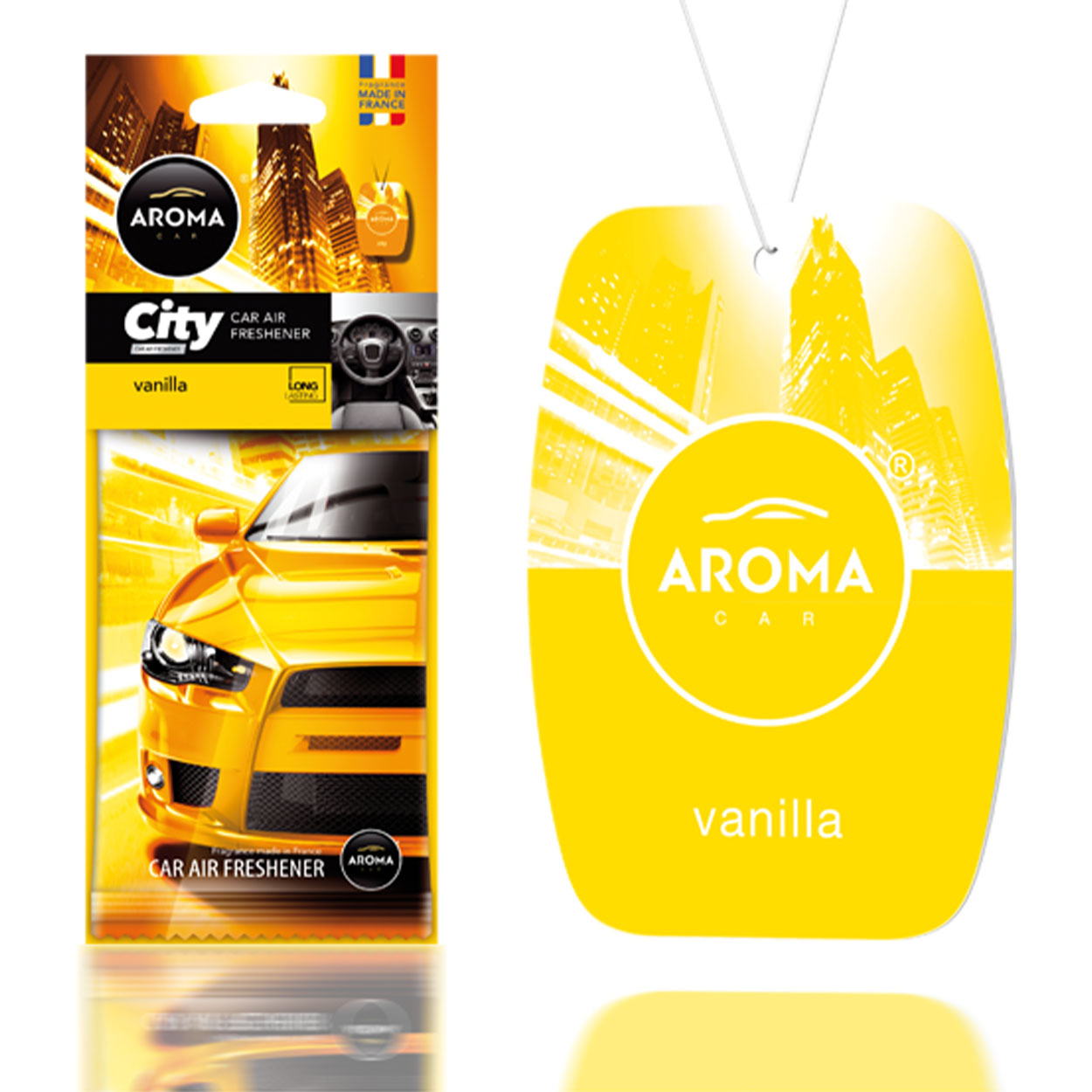Aroma Car City Card -autotuoksu vaniljan tuoksulla