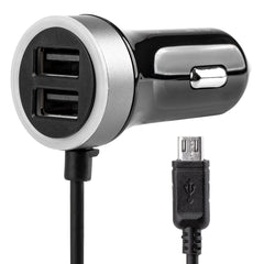 USB-autolaturi microUSB-liitännällä ja kahdella USB-portilla