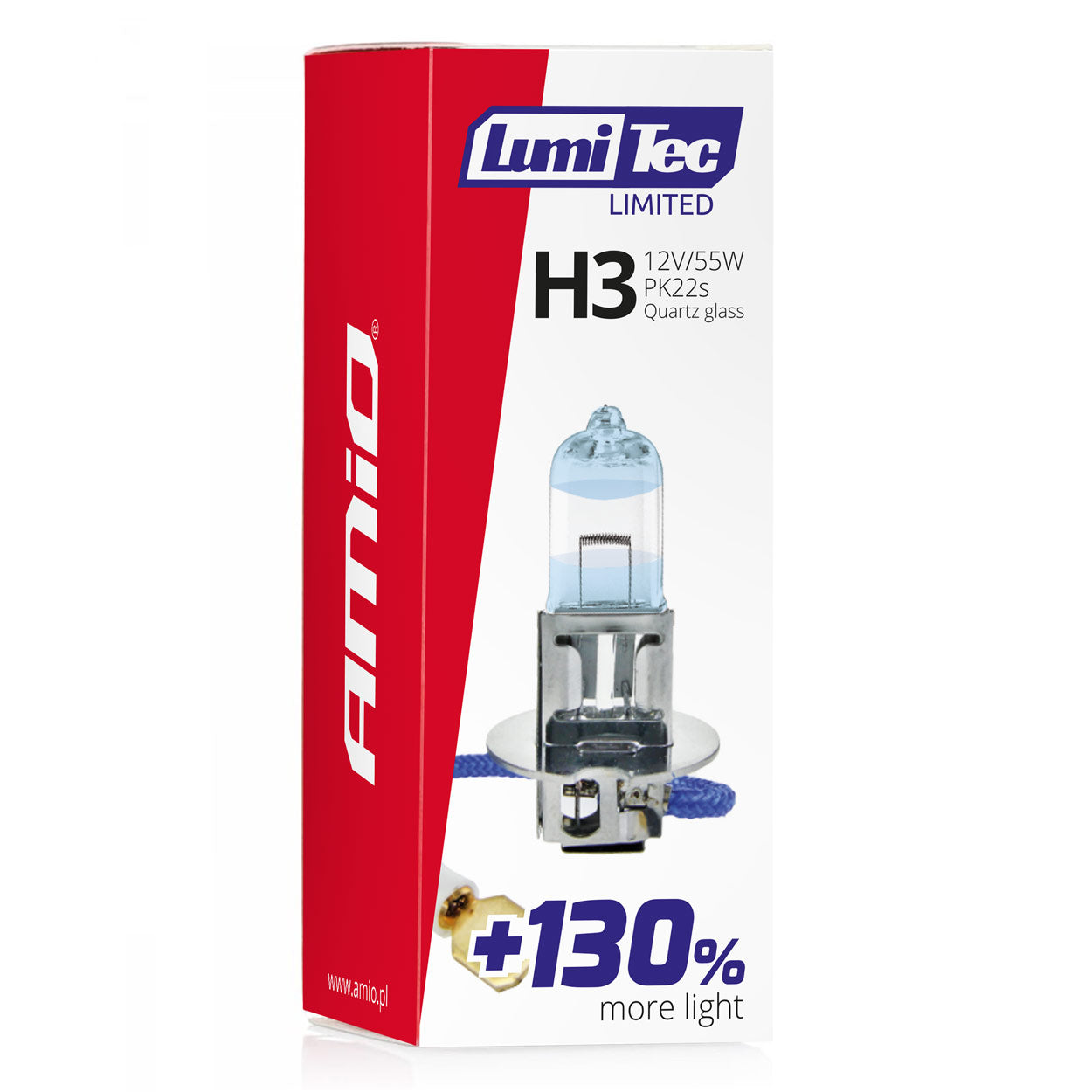 LumiTec LIMITED H3-halogeenilamppu pakkauksessa