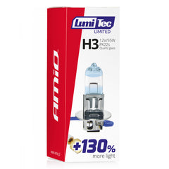 LumiTec LIMITED H3-halogeenilamppu pakkauksessa