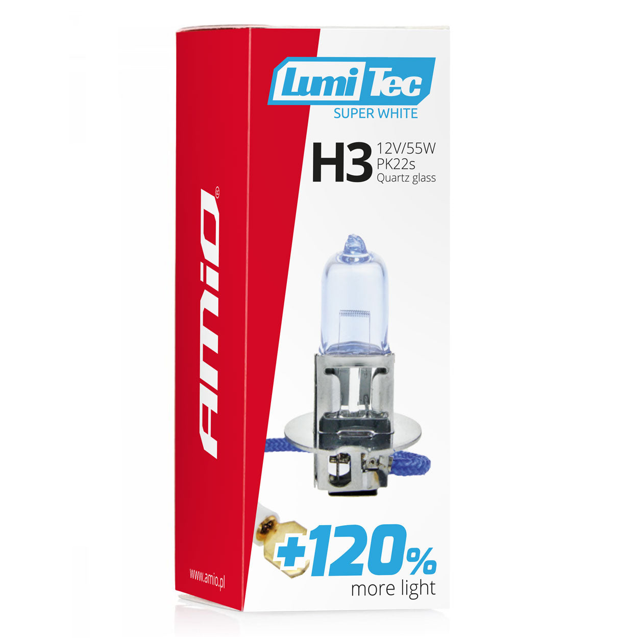 LumiTec Super White H3 -halogeenipolttimo PK22s-kannalla