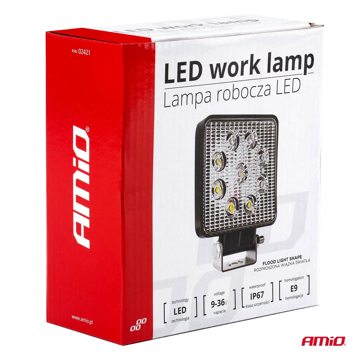 Arbejdslampe AWL07 med sort og rød ledning
