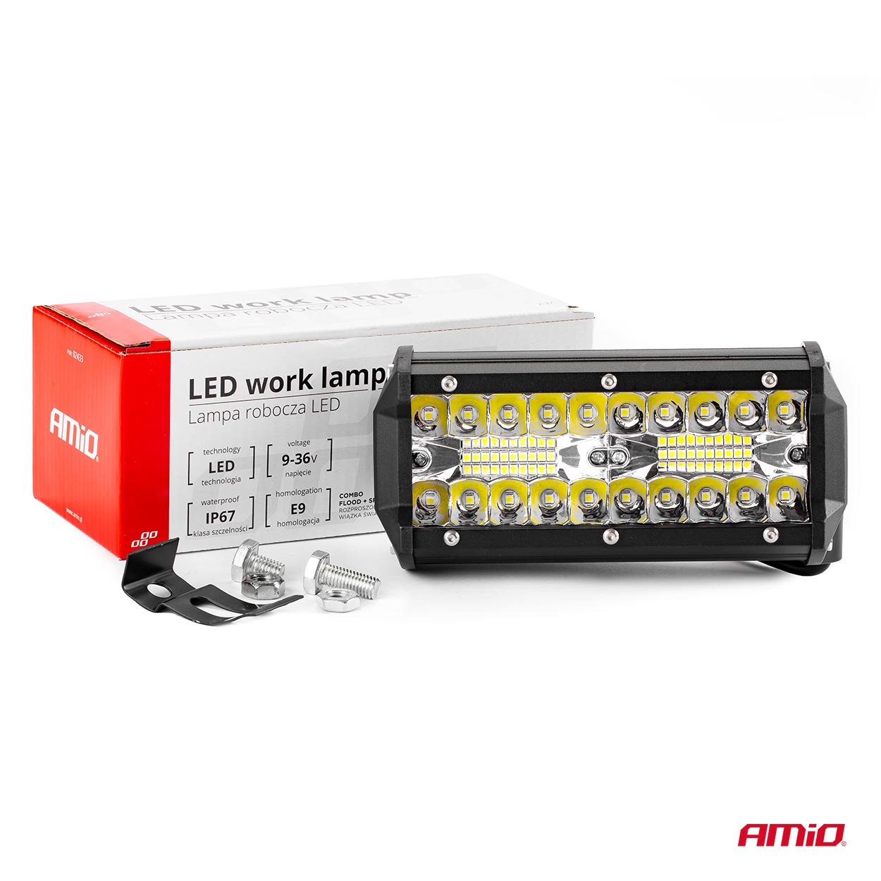 LED-lysbjælke AWL19 i sort aluminiumshus