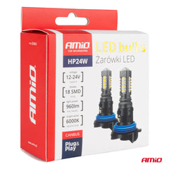 Setti, jossa on kaksi HP24W LED-polttimoa