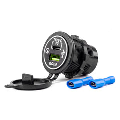 Vandtæt 12-24 V USB-oplader med to porte