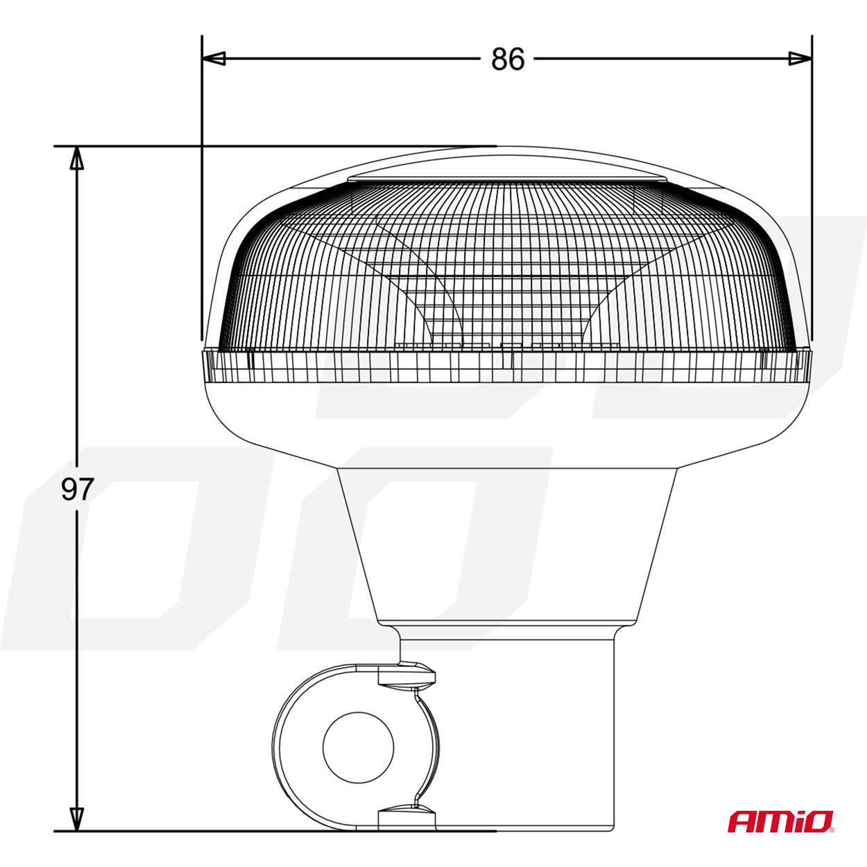 LED-varoitusvalo 18 valodiodilla