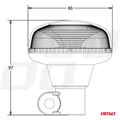 LED-varoitusvalo 18 valodiodilla