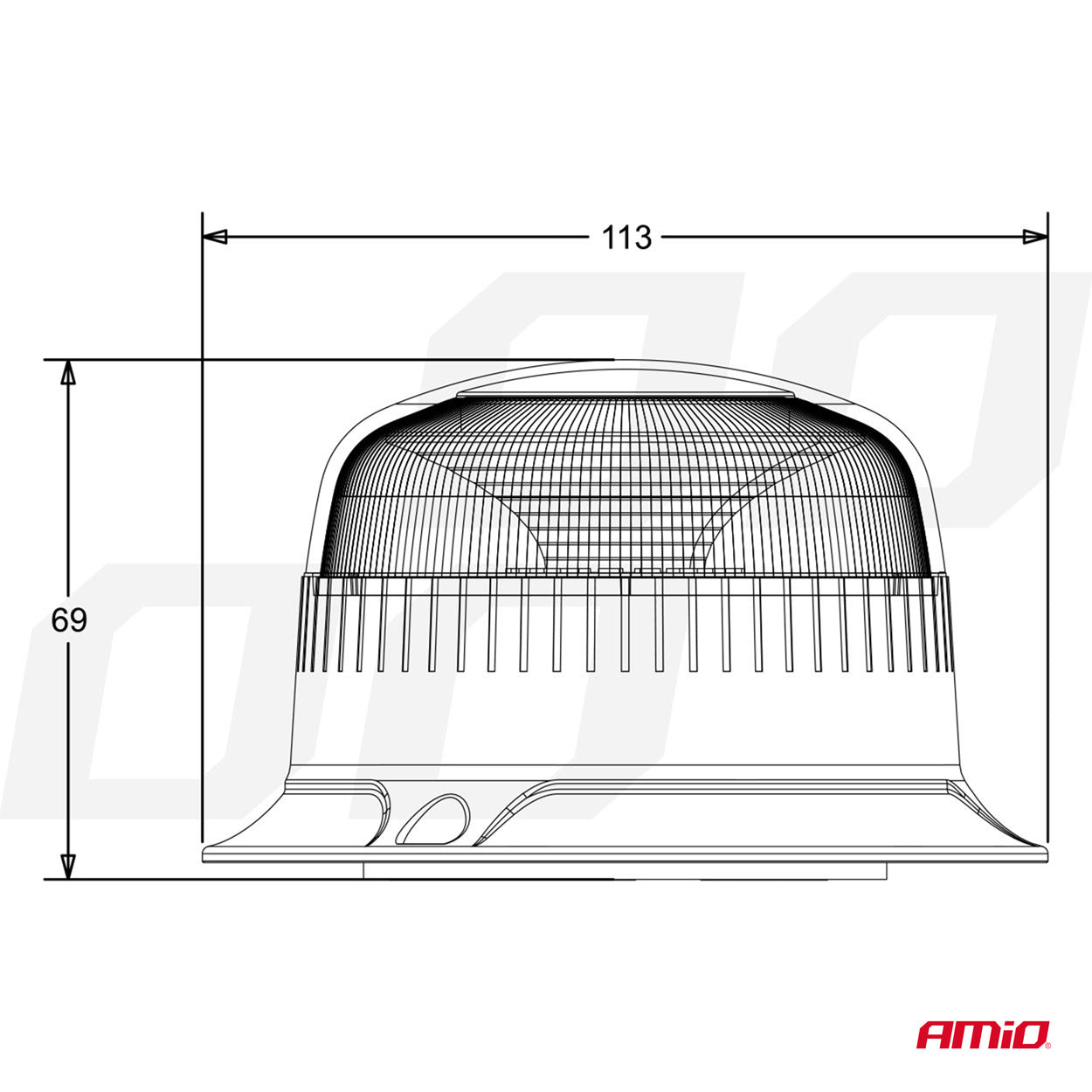 LED-advarselslygte W21ML med 3 skruers montering