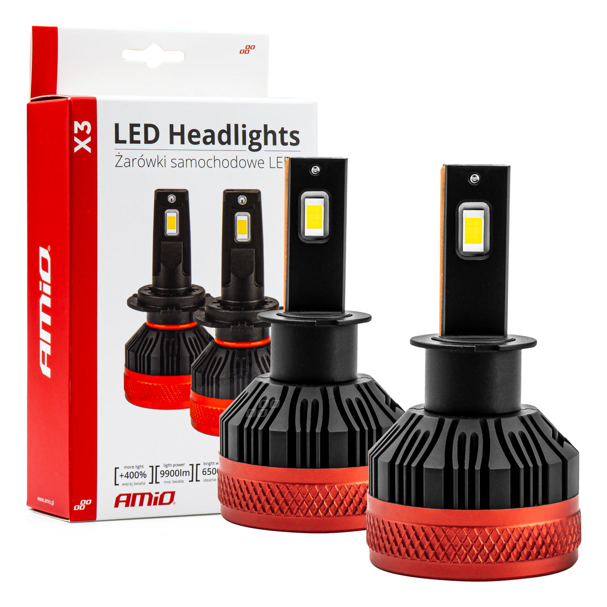 LED-pærer H3 X3-serie set forfra