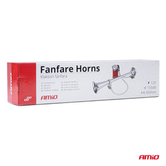 12V tryklufthorn med kromfinish