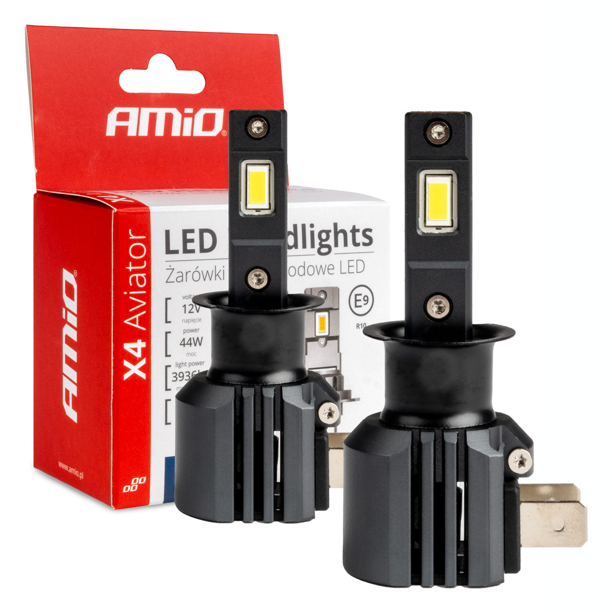 LED-forlygtepærer H3 med 6500K lys og 44 W effekt