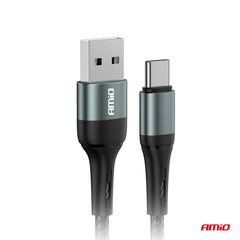 200 cm pitkä USB-A–USB-C-kaapeli 3A-latauksella