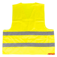 Gul refleksvest med synlige refleksbånd