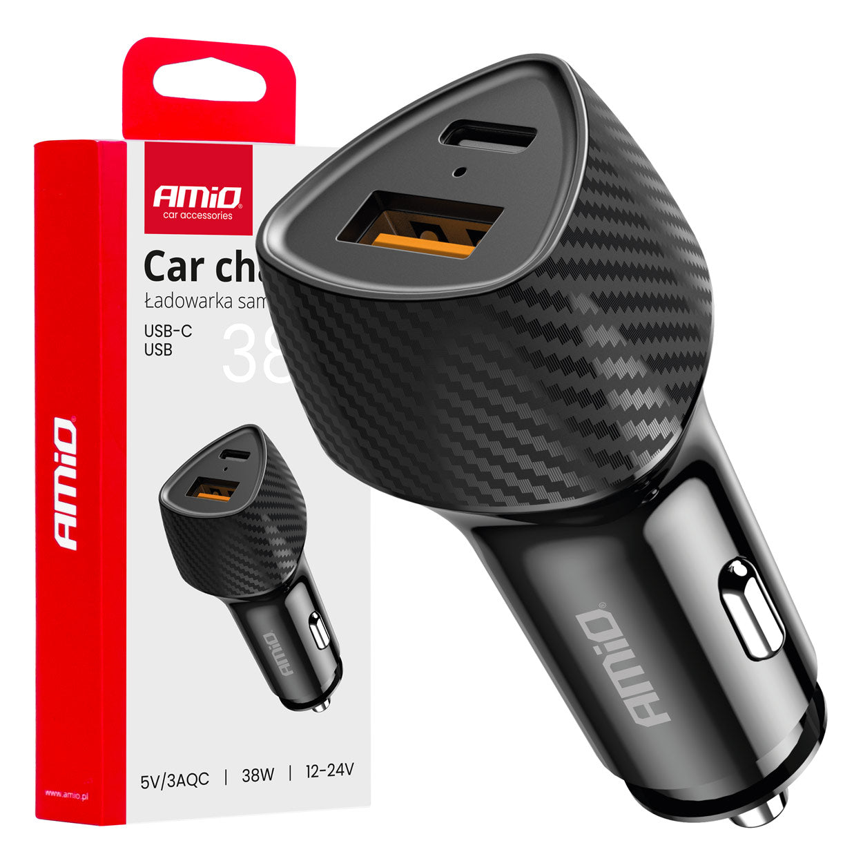 Autolaturi 38W USB-A- ja USB-C-liitännöillä