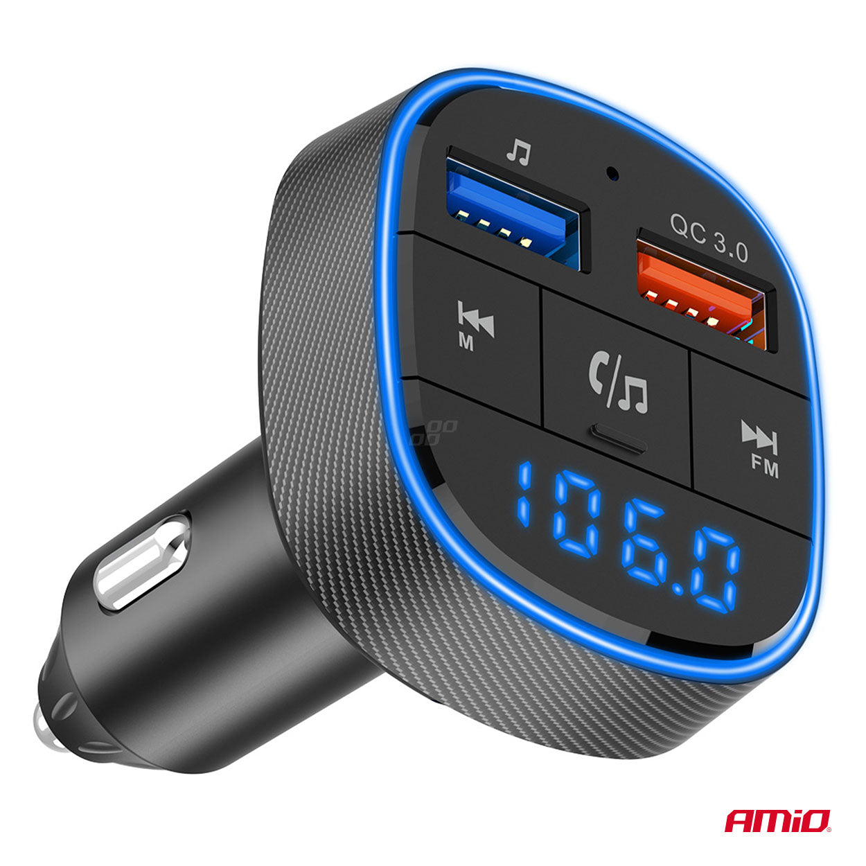 FM-lähetin USB:llä ja Bluetoothilla autoon