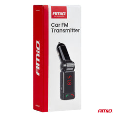 FM-transmitter til musik og håndfri opkald i bilen