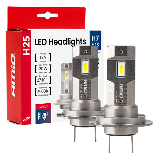 LED-ajovalopolttimot H7 ja H18 CANBUSilla, H25-sarja