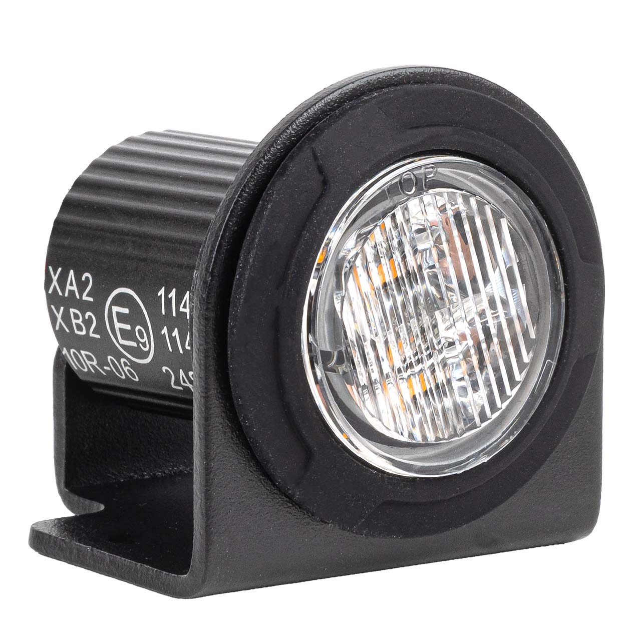 Rund LED-advarselslampe med orange lys
