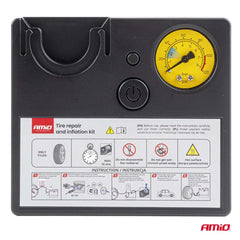 12 V kompressori painemittarilla autonrenkaille