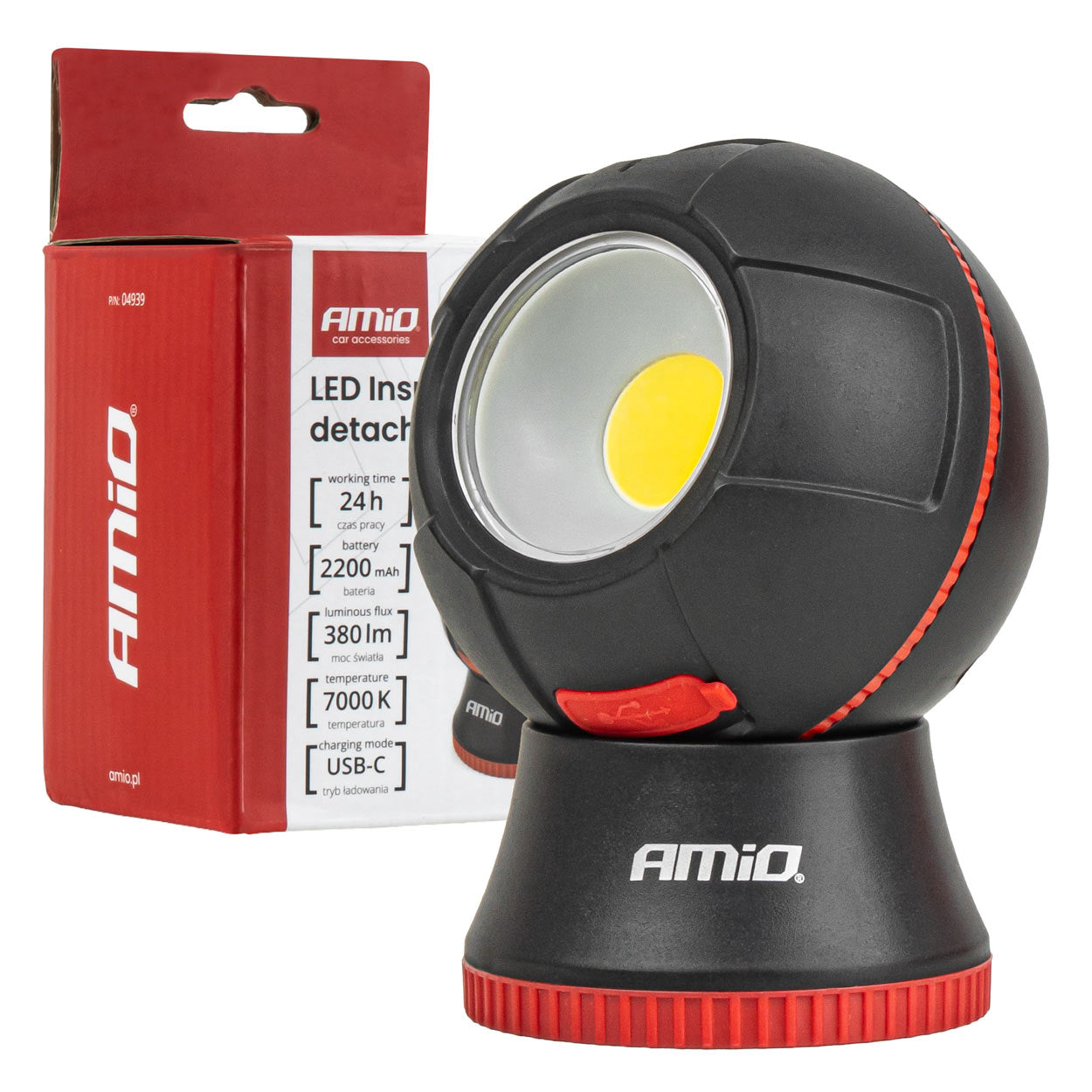 Irrotettava LED-tarkastusvalo COB LED -tekniikalla ja 2200 mAh akulla