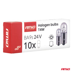 10 T4W-halogeenipolttimoa BA9S-kannalla
