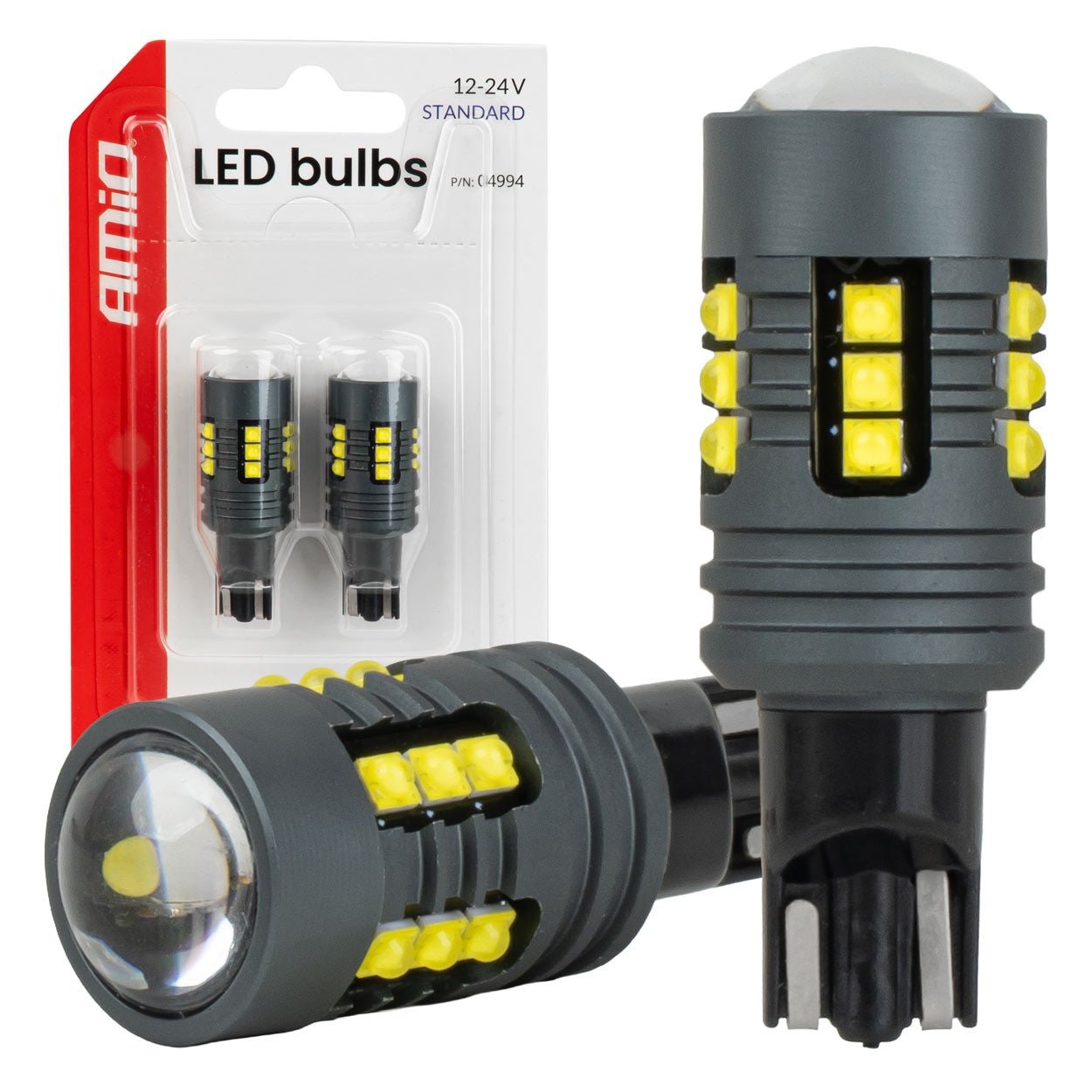 T15 LED-polttimo, jossa on 18 SMD 2525 LEDiä ja valkoinen valo