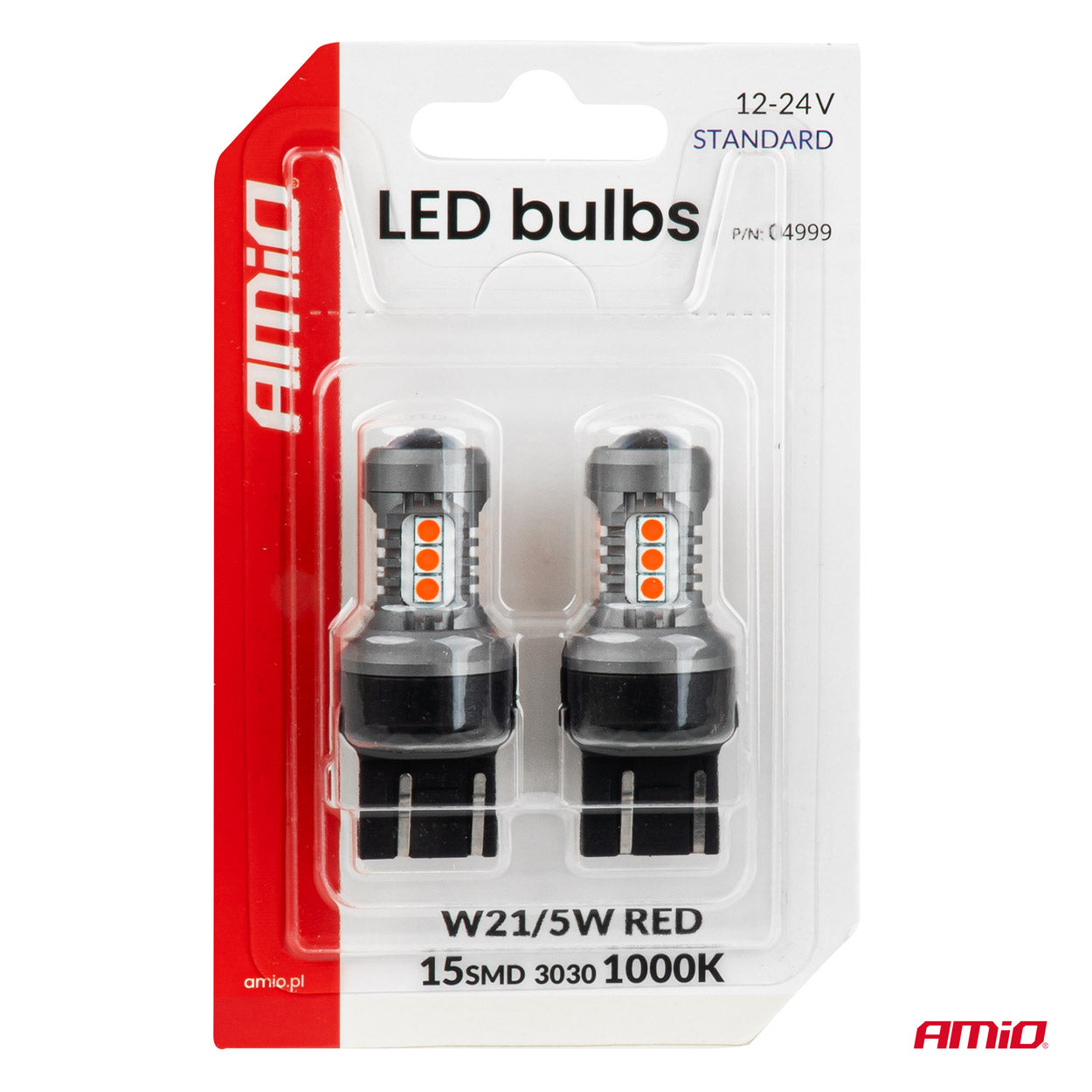 7443 W21/5W LED-pære med 15 SMD 3030 LED'er