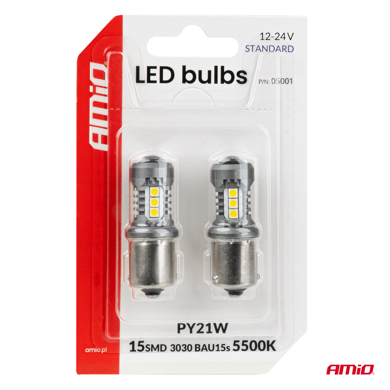 LED-polttimo BAU15S/PY21W-kannalla ajoneuvon valaistukseen