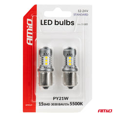 LED-polttimo BAU15S/PY21W-kannalla ajoneuvon valaistukseen