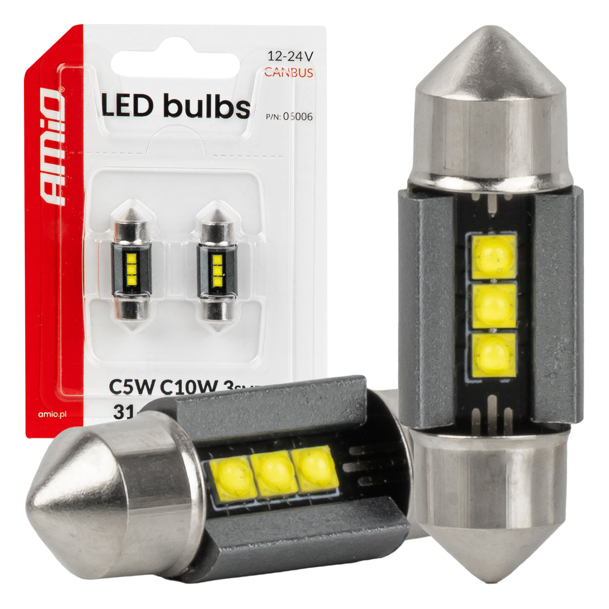 31 mm CANBUS LED-polttimo, jossa on 3 SMD 2525 LEDiä