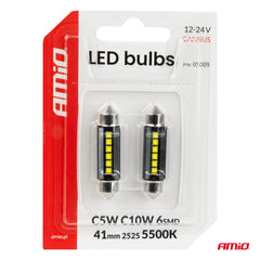 LED-lamppu, jossa on 6 SMD 2525 LEDiä ja valkoinen valaistus