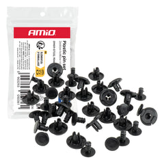 Sæt med 20 ekspansionsclips i plast, 10 mm lange og 6,5 mm i diameter