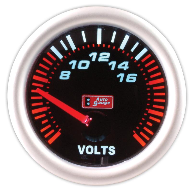 Volttimittari musta 2 tuumaa Auto Gauge