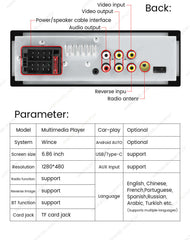 Universel - 6,86" 1-din radio m. Apple Carplay og Android Auto – Bilmedie.dk